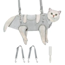 Supet Cat Grooming Hammock Self-Adherent Cat Wrap for Cutting Nails Anti-Esca...