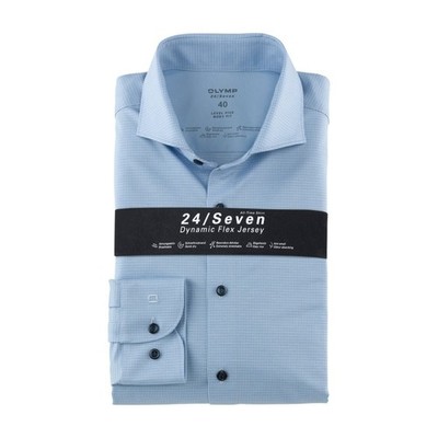 Olympus Level Five Body Fit Men's Business Shirt Blue 200614 11 Bleu