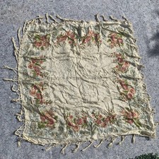 Modern does Edwardian silk floral cotton fringe piano shawl scarf wrap boho