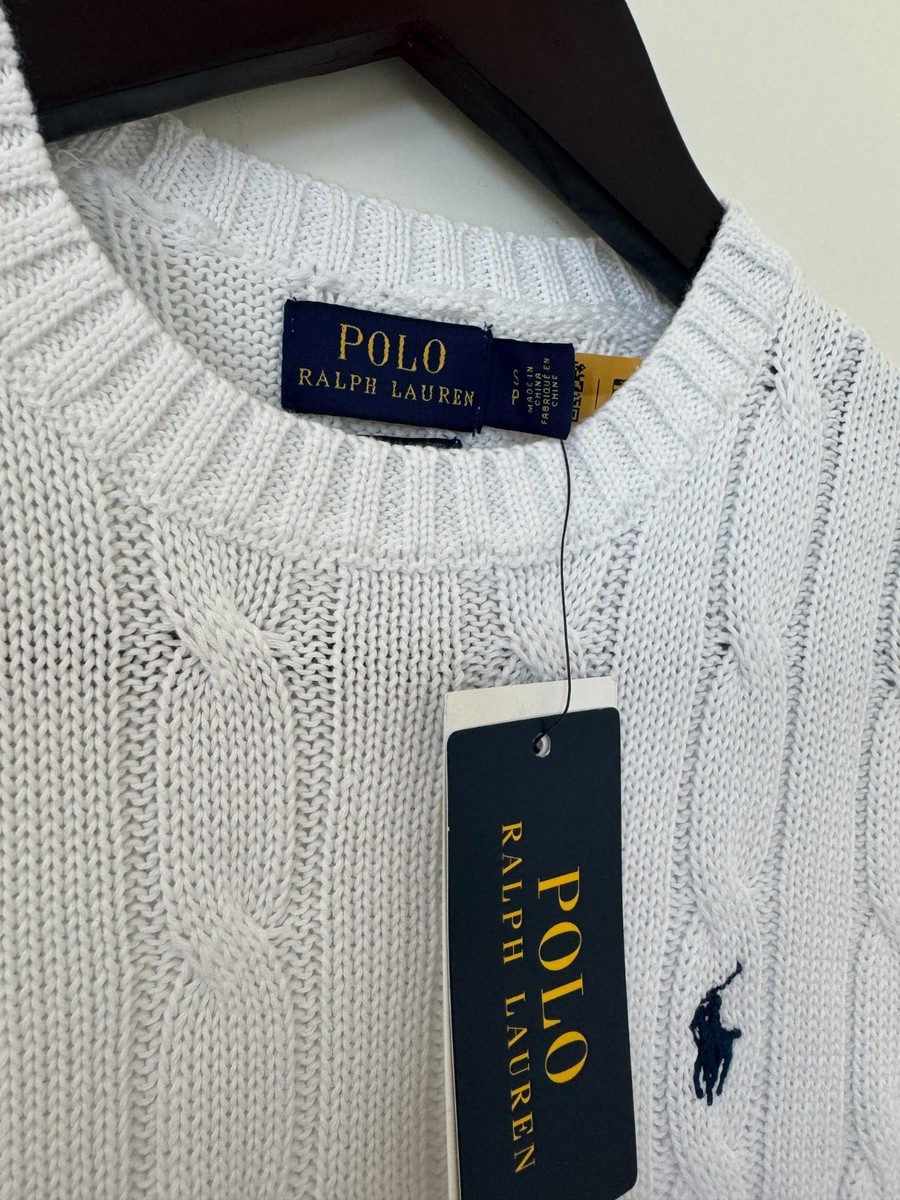 Polo Ralph Lauren Women's Pima Cotton Short Sleeve Cable Knit
