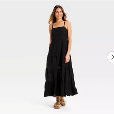 Women's Sleeveless Lace Maxi A-Line Dress - Universal Thread  Black S