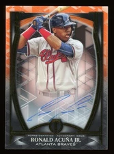 2019 Topps Tribute Iconic Perspectives Orange /25 Ronald Acuna Jr. Auto #IP-RAJ