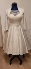 Brautkleid Hochzeit Standesamt 50er Jahre mit Petticoat Gr.38 Ivory