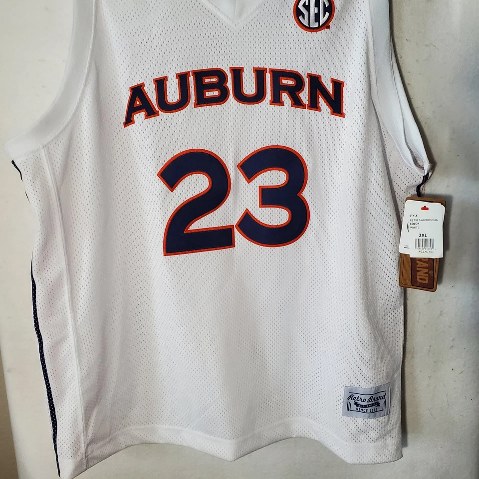 Auburn Tigers Jersey Basketball Mens 2XL White SEC NCAA Okoro 23 Retro Brand - Image 3 of 4