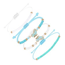 BFF Bracelets for 2-Butterfly Matching Adjustable Strand Best Friends Friendship