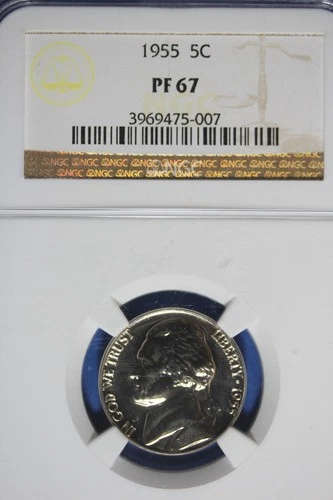 1955 NGC 5C PF67 JEFFERSON NICKEL #B50830