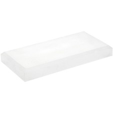 Plymor Frosted Acrylic Rectangular Beveled Display Base, 6" W x 3" D x 0.75" H