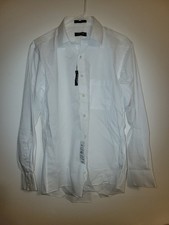 Pierre Cardin Slim Fit White Dress Shirt Men's Size M 15-15.5 32/33 Long Sleeve