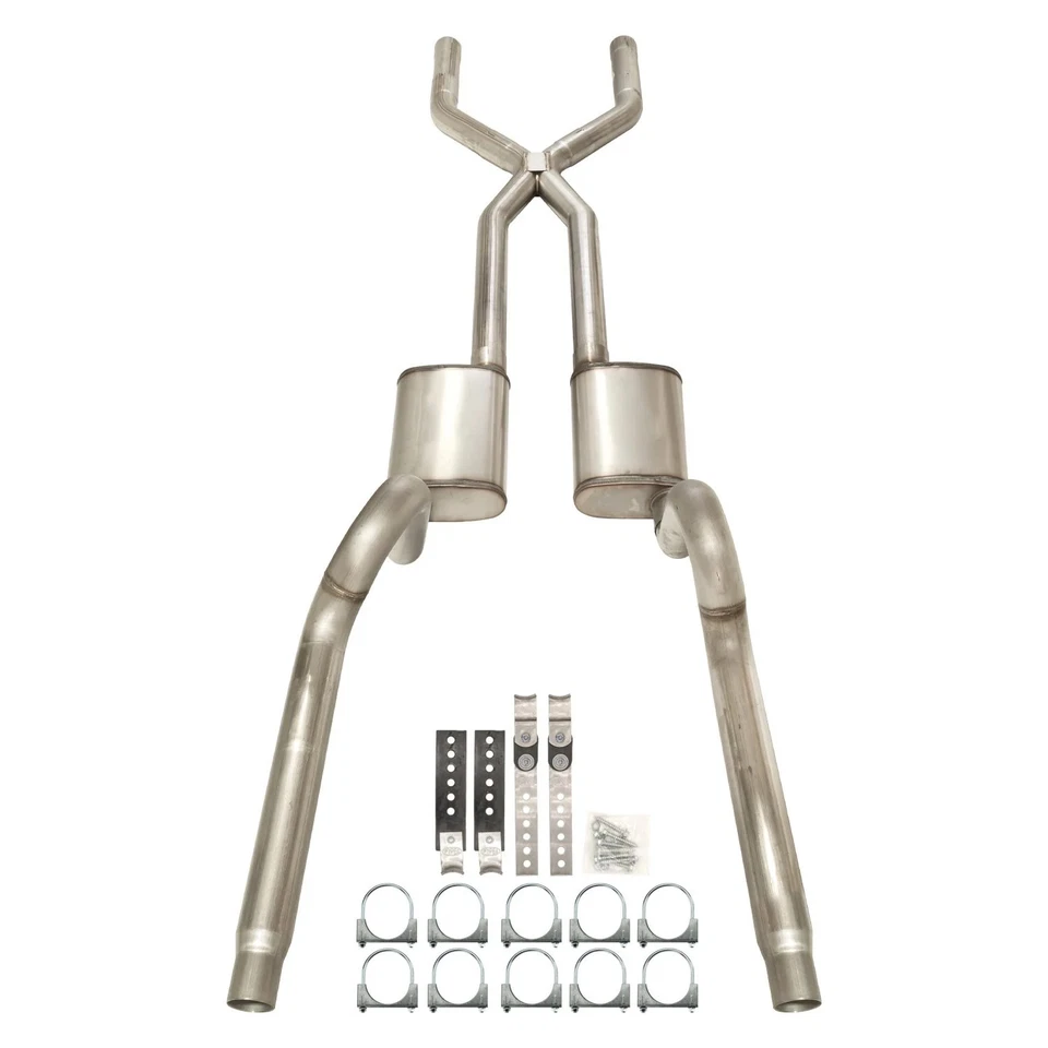 For Dodge Challenger 70-74 Exhaust System Pypes 409 SS X-Pipe Crossmember-Back Foto 2 de 3