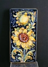 Bella Soleil Lemon Sunflower Ceramiche Mori 8 X 4 Made by Hand in Italy Signed 