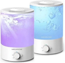 Cool Mist Humidifier | 2 Pack of 3.5L Capacity Top Refill for Nursery, Bedroo...