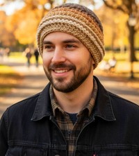 Handmade Crochet Beanie Unisex Multicolored Winter Hat Adult Size D-10" Soft Cap