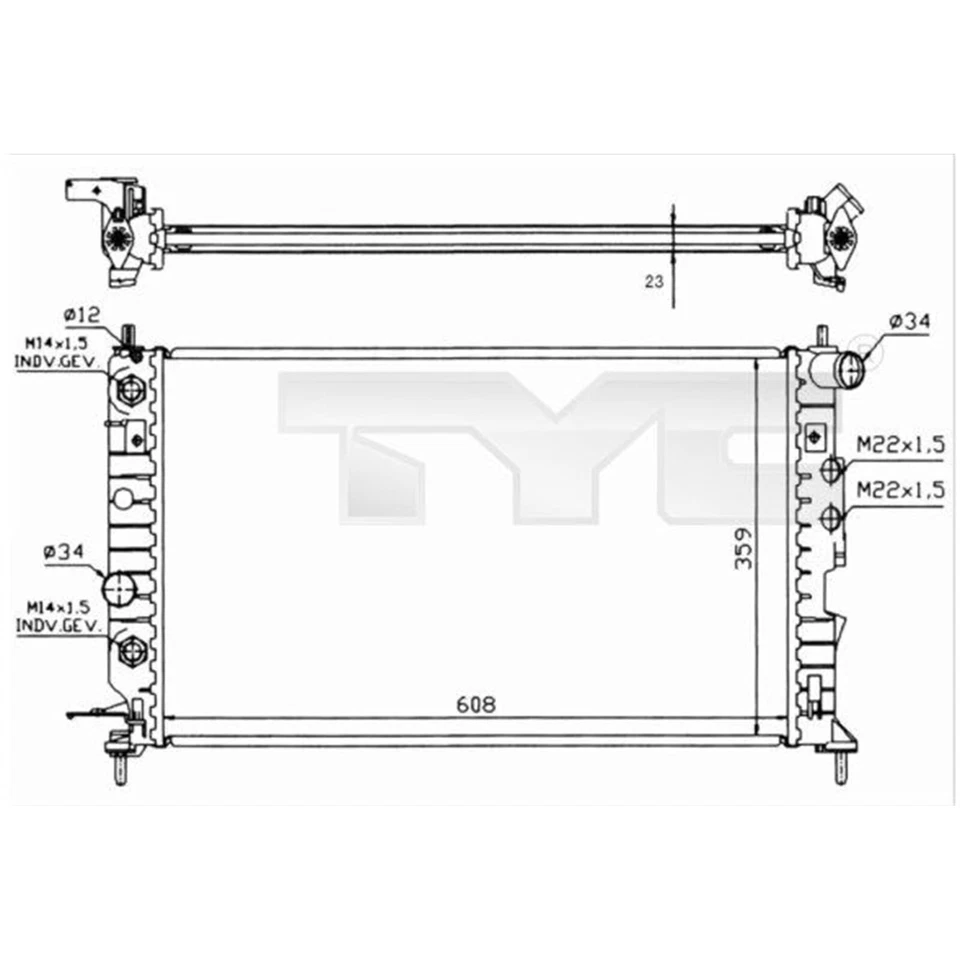 TYC RADIATEUR DE REFROIDISSEMENT MOTEUR Compatible Avec OPEL VECTRA | 725-0004-R - Photo 1/1