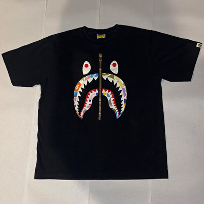 A Bathing Ape BAPE Shark Graphic Full Zip Black Top Men's Size L