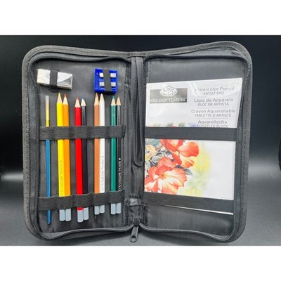 Royal Langnickel Essentials Watercolor Pencil Artist Case Kit Sketch Pad
