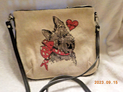 Brighton Scottie Dog Crossbody Purse ''Exercise? I'd Rather Accessorize'' Red Bow