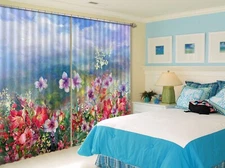 3D Red Garden ZHUA2946 Photo Curtain Window Blockout Fabric Amy 2023