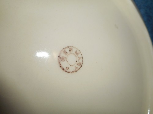 Vintage PEAR Fruit Dessert Plate Hand Painted Porcelain Relief Germany c.1950 - Picture 6 of 7