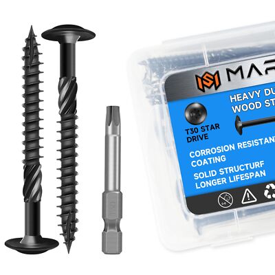 Lag Screws 3 Inch Construction Wood Screw #14 x 3 50-Pack Heavy Duty Self Dri...