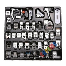 42 PEZZI PIEDINI pressa adatti per macchine Singer,Brother,Janome,Elna,Kenmore,basso gambo