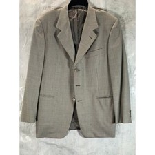PAL ZILERI Men's Gray Printed Three-Button Regular-Fit Blazer SZ 52 US42
