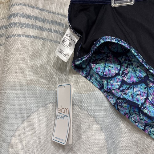 Elomi Women’s Abalone Mid Rise Brief Swim Bottoms Midnight Blue Size 16 NWT - Picture 15 of 21