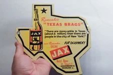 LONE STAR TEXAS BRAGS CATTLE JAX BEER PORCELAIN METAL SIGN BAR BREWING MAN CAVE