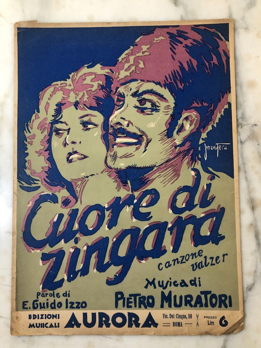 Spartito musicale Cuore di zingara 1931 Canzone Valzer Izzo Muratori