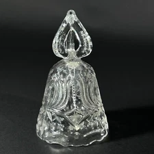 Anna Hutte Crystal Dinner Bell Triangle Loop Handle Cut Glass W. Germany 4.5"