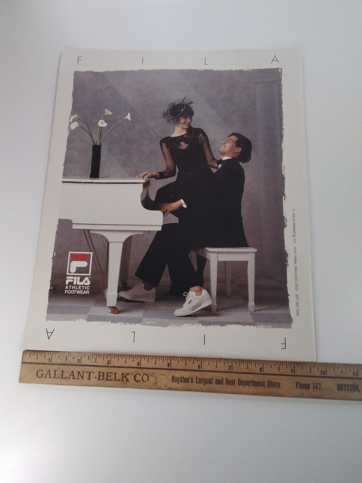 FILA Sneakers Print Ad Original Vtg 1988 Piano Fun