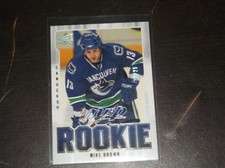 2008-09 UPPER DECK MVP MIKE BROWN SUPER SCRIPTS ROOKIE HOCKEY CARD #d 22/25