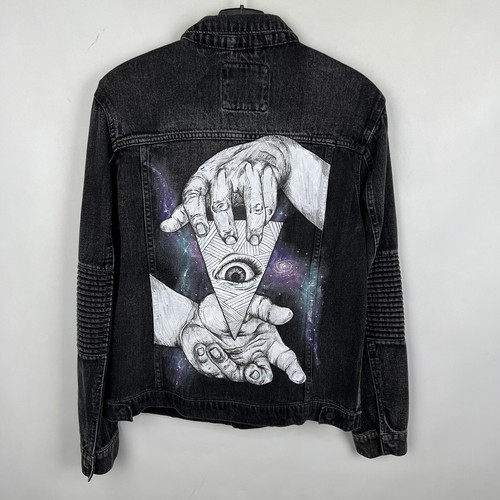 painted denim jacket mens