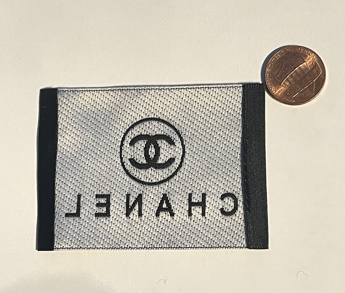Chanel Clothing Label Tag Sewing Replacement Black 2”x3