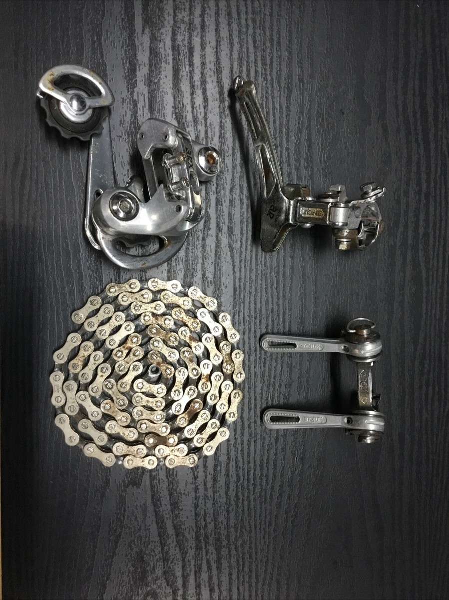 当時物　SUNTOUR サンツアー　DERAILLEUR SET 　T字型シフトレバー５スピード用 & SEVEN　RD セット　国産品　【未使用品】 Vintage Sun tour 7 speed Group set Front & Rear Derailleurs