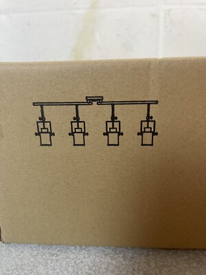 LNC Modern Industrial Black Fixed Track Lighting Kit 4-Light Linear Task Light.