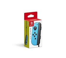 Nintendo Joy-Con (L) Neon Blue Made in Japan HAC-A-JLBAA with Black Strap NEW