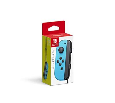 Nintendo Joy-Con (L) Neon Blau Made in Japan HAC-A-JLBAA mit schwarzem Armban...