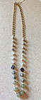VINTAGE SILVER, GRAY, & GOLD TONE m. haskell CHAIN & BEADED NECKLACE — photo 1