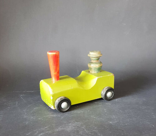 vintage Antonio Vitali wooden toy drewniana zabawka szwajcarska lokomotywa lata 50. 50. - Zdjęcie 1 z 6