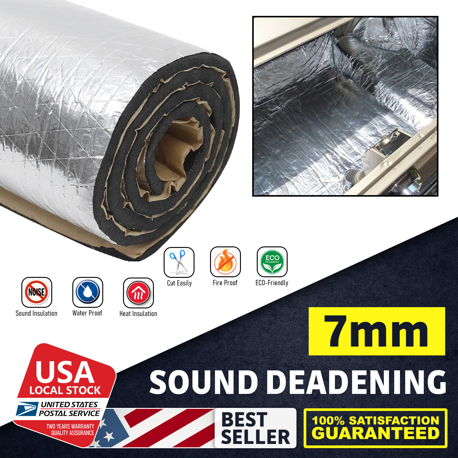 39''x79'' Sound Deadener Noise Deadening Mat Car&Home Heat Shield Insulation