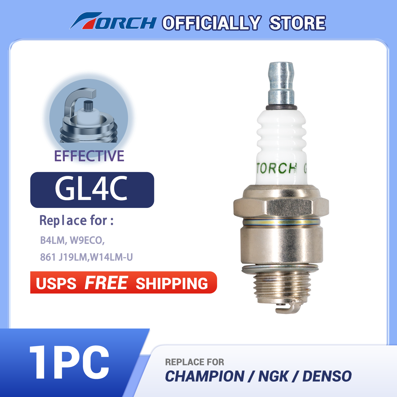 TORCH GL4C Spark Plug Replace for NGK B4LM for Ariens 21533400 Snowblower Engine eBay