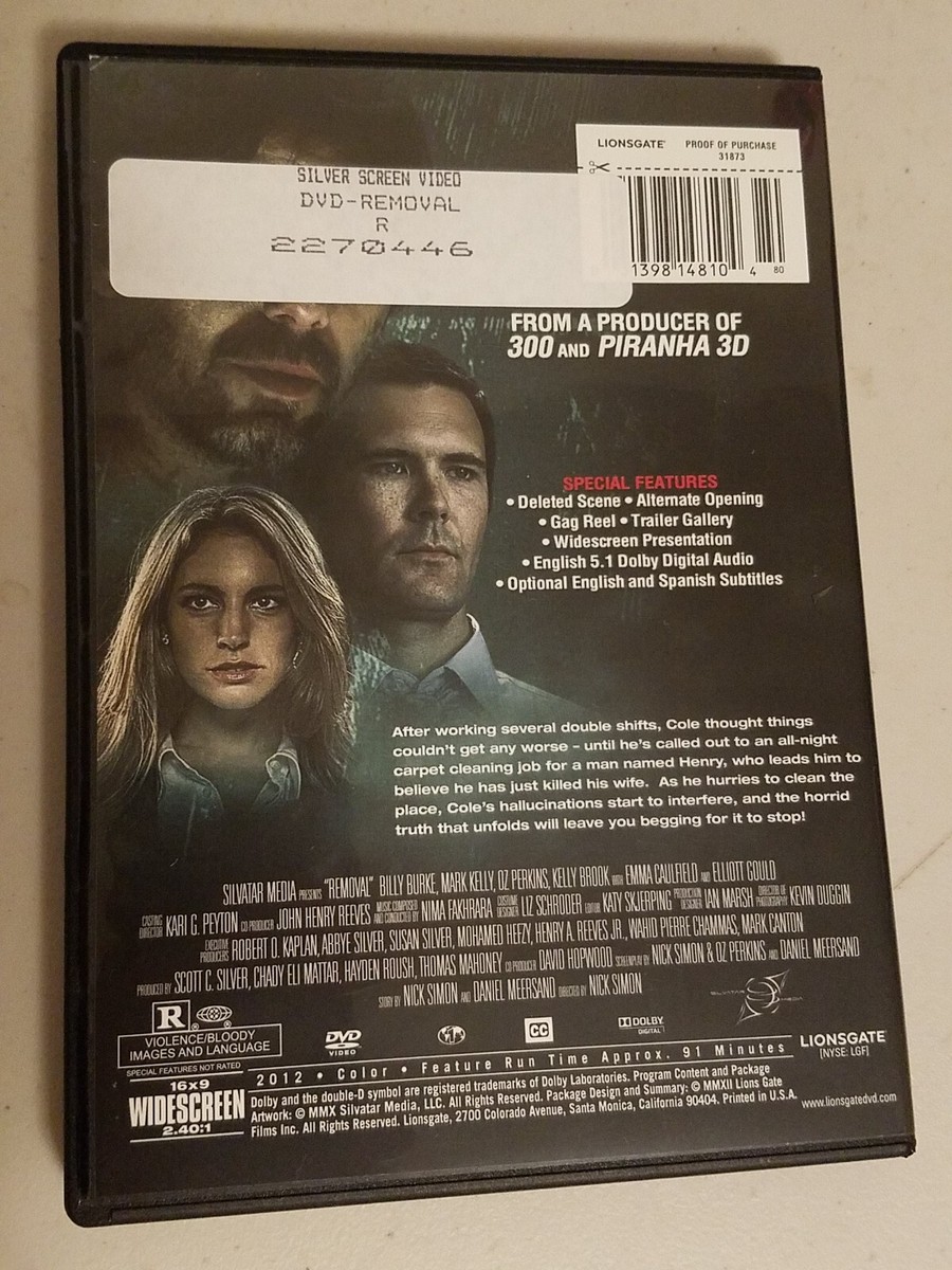 Removal (DVD, 2010) Billy Burke, Mark Kelly, Oz Perkins