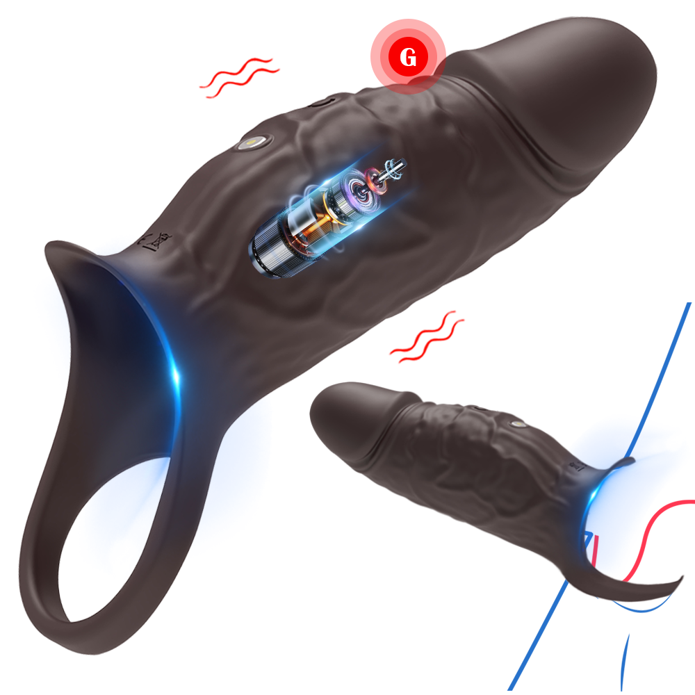 Penis Cock Ring Vibrator G-spot Dildo Glan Massager Sex Toys For Men Couples