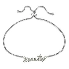 Sterling Silver SWEET HEART Polished Adjustable Bracelet