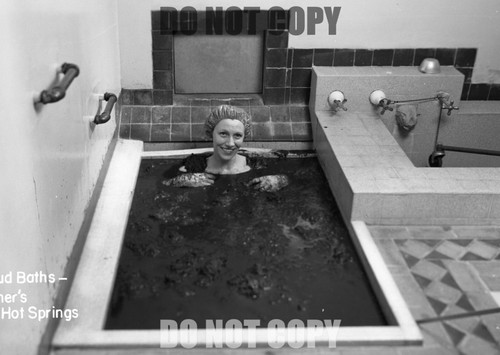 1940s Original Photo Neg GUENTHER'S MURRIETA HOT SPRINGS Mineral Mud Baths Guest - Picture 2 of 3