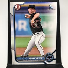 Jacob Miller 2022 Bowman Draft #BD-195 1st Bowman Paper Miami Marlins