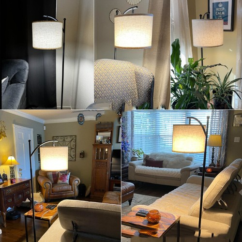 Stehlampe Wohnzimmer Stehleuchte mit Stoffschirm 175CM Moderne Heim Atmosphäre - Bild 16 von 19
