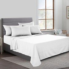 Luxury Flat Sheets Egyptian Cotton 200TC Hotel Quality Single Double King Super