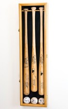 3 Baseball Bat Display Case Cabinet Wall Rack Holder Box 98% UV Lockable