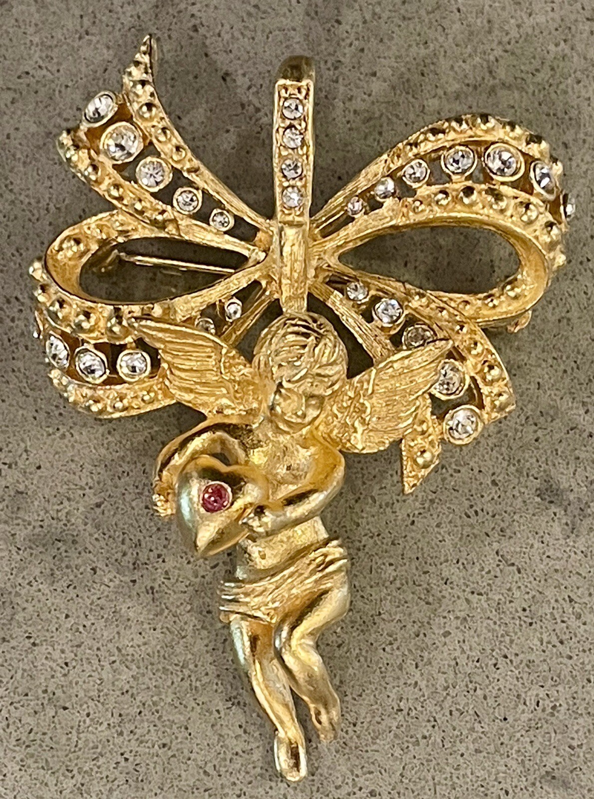 Camrose & Kross JBK Jacqueline Bouvier Kennedy Angel Cherub Pendant Brooch Pin
